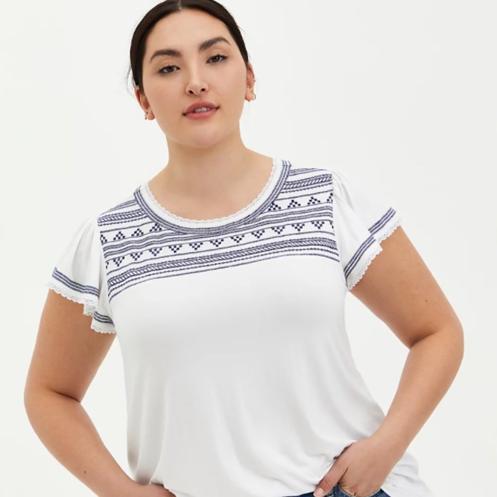 Torrid Flutter Sleevetop Super Soft White - image 2